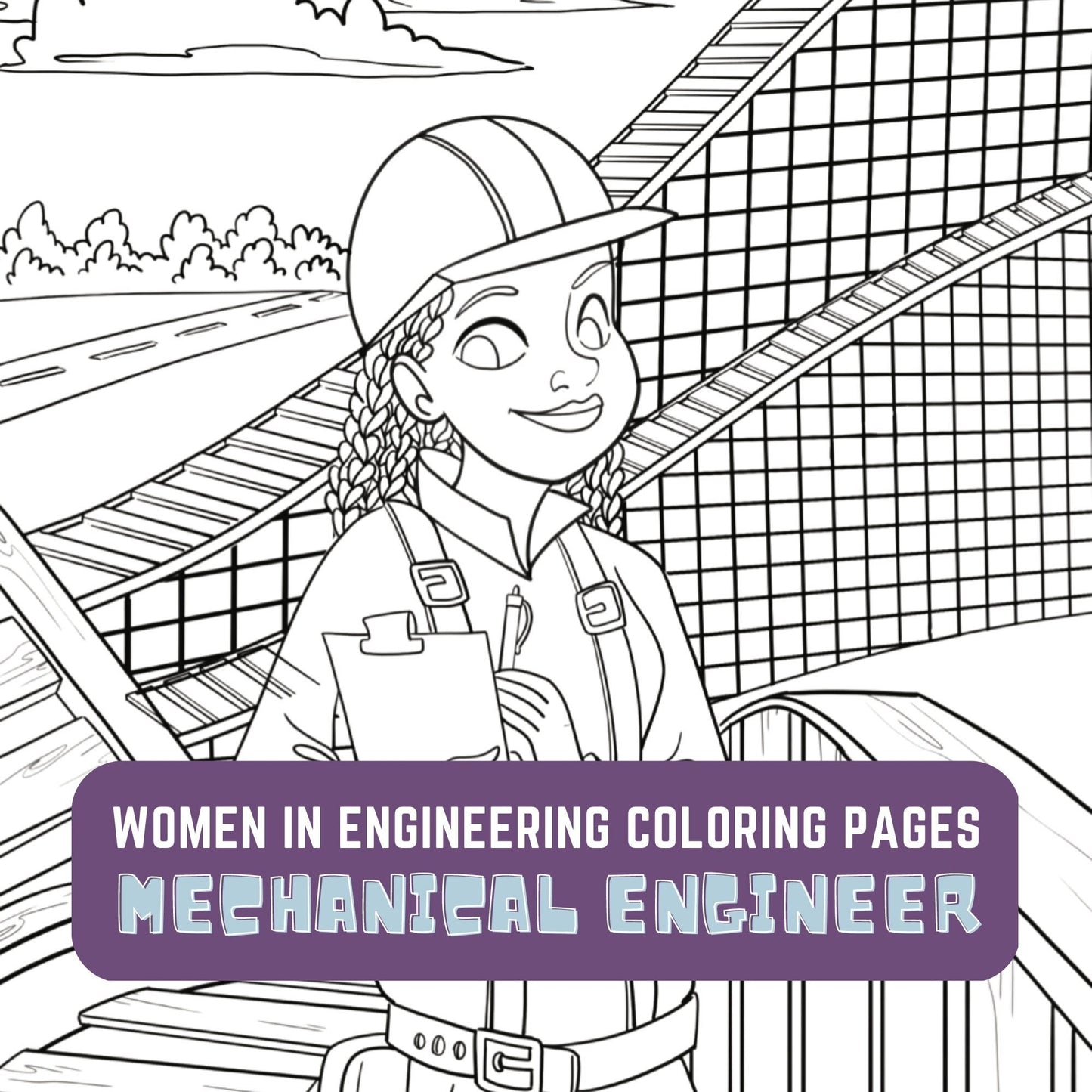 Mechanical Engineer Kids Coloring Page, Women in STEM Activity, STEM Activity, Classroom Resource, Career Exploration