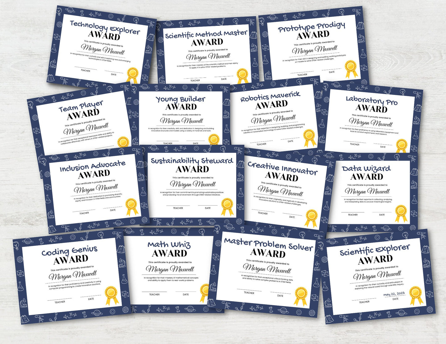 15 STEM Classroom Awards Certificates Templates, End of School Year Awards, STEM Classroom, Student Recognition