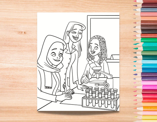 Chemical Engineer Kids Coloring Page, Women in STEM Activity, STEM Activity, Classroom Resource, Career Exploration