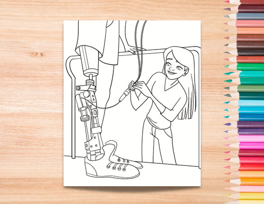 Biomedical Engineer Kids Coloring Page, Women in STEM Activity, STEM Activity, Classroom Resource, Career Exploration