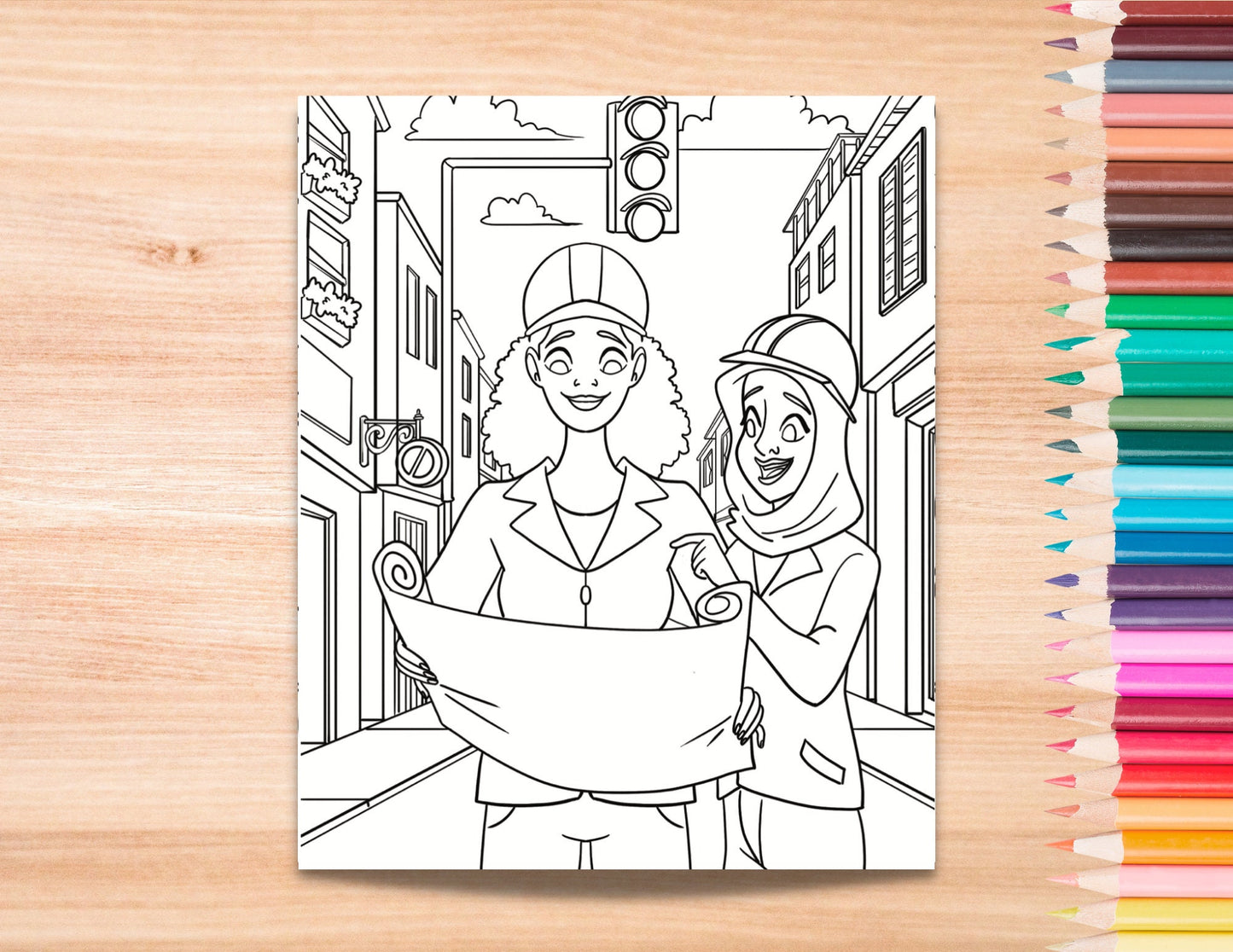 Transportation Engineer Kids Coloring Page, Women in STEM Activity, STEM Activity, Classroom Resource, Career Exploration