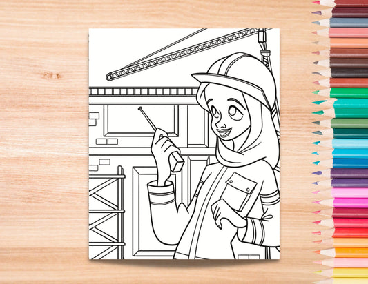 Civil Engineer Kids Coloring Page, Women in STEM Activity, STEM Activity, Classroom Resource